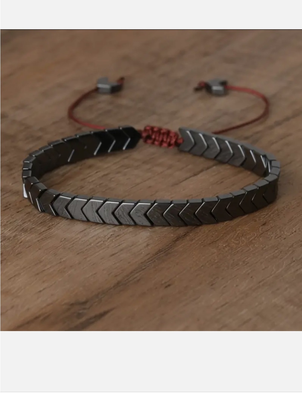 Hematite Bracelet 6.5" - 8.5" Natural Black Adjustable Healing Men Women Reiki